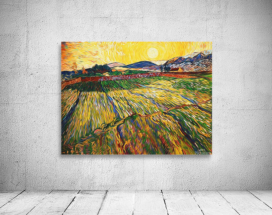 trees countryside painting Wall Preview