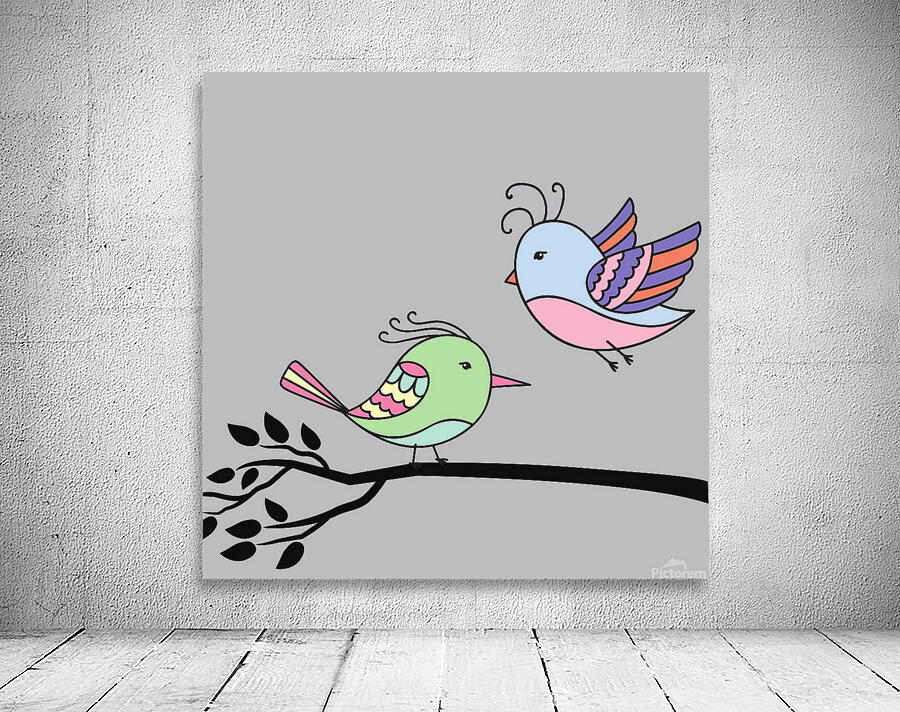 birds flying branch encounter Wall Preview