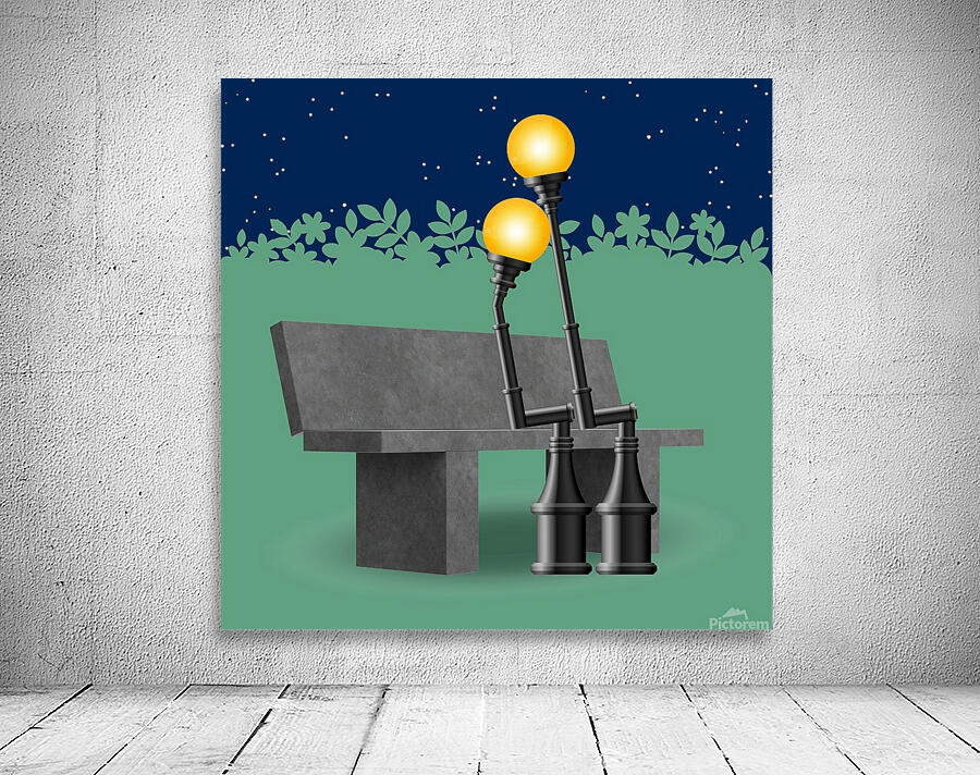 lanterns lamp posts park bench Wall Preview
