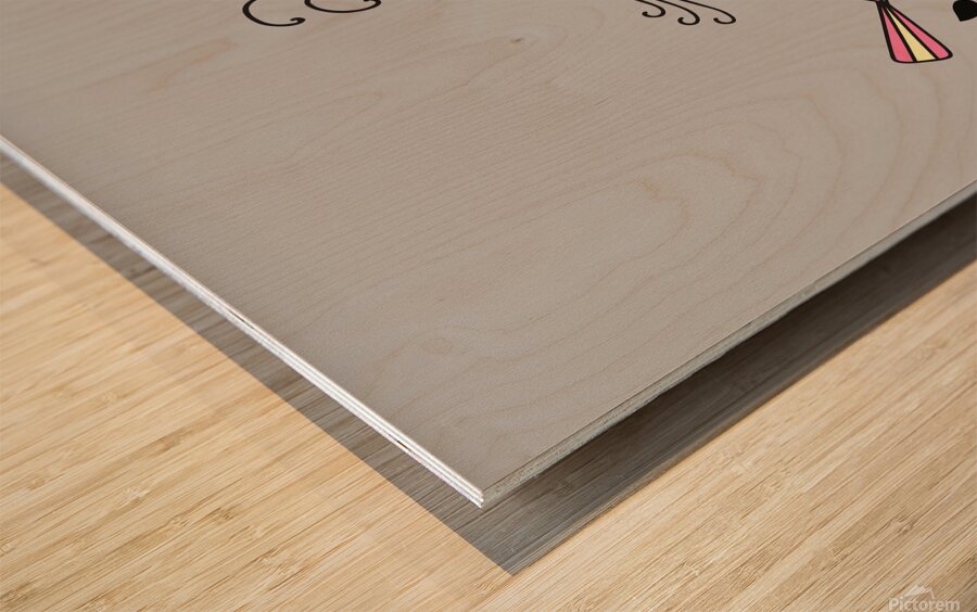 birds flying branch encounter Wood print