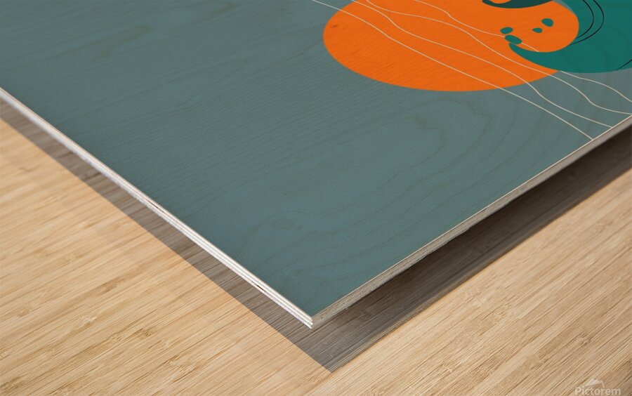 seagull sea storm waves Wood print