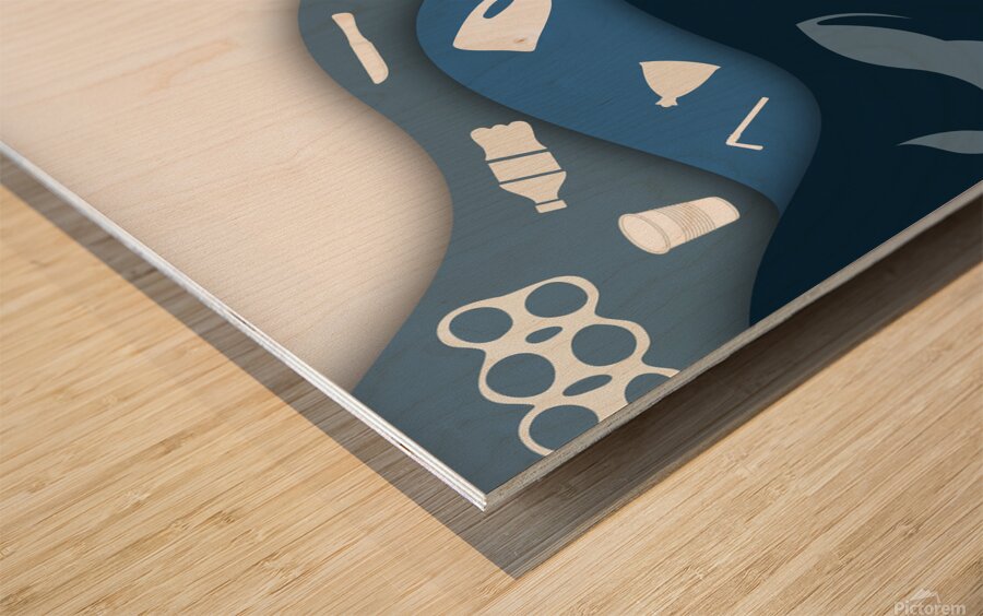 plastic waste garbage plastic Wood print