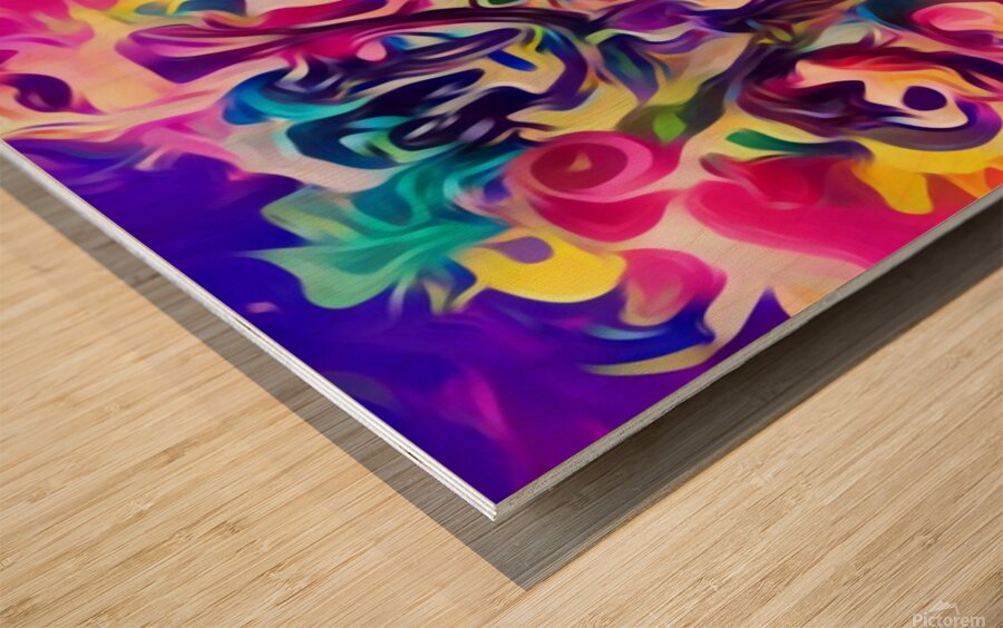 abstract digital art psychedelic Wood print