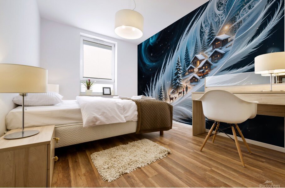 Feather Village Mural print