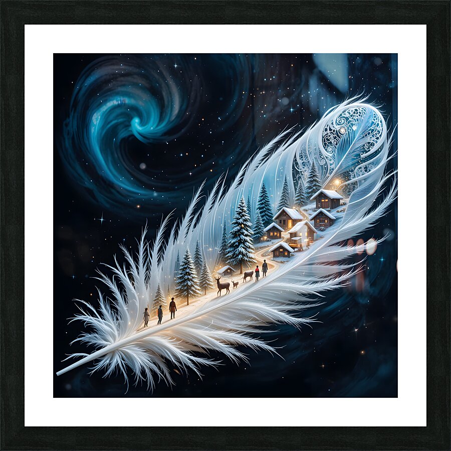 Feather Village Picture Frame print