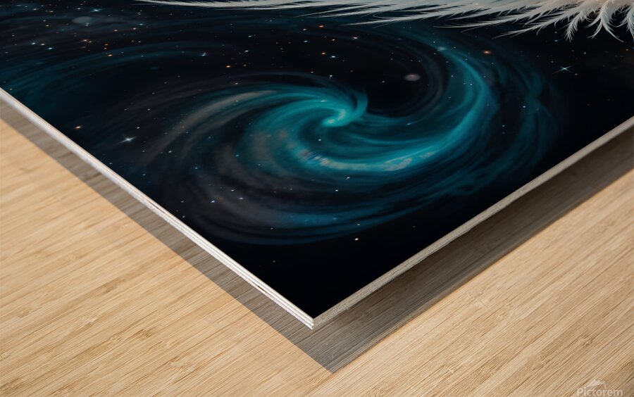 Feather Village Wood print