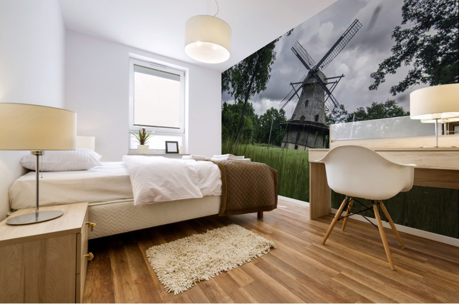 Windmill in a Storm Mural print