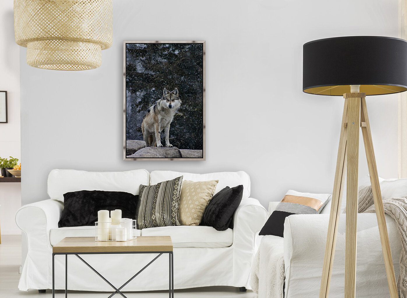 Cold Night Wolf Reproduction