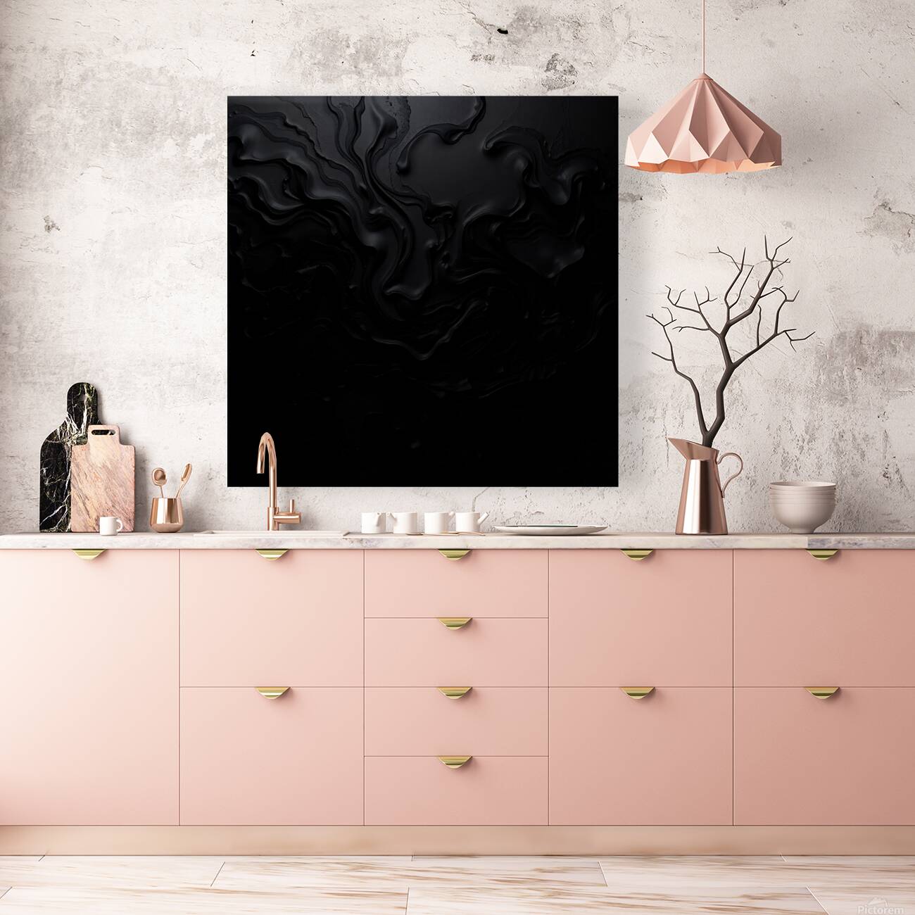 Abstract Black Art Reproduction