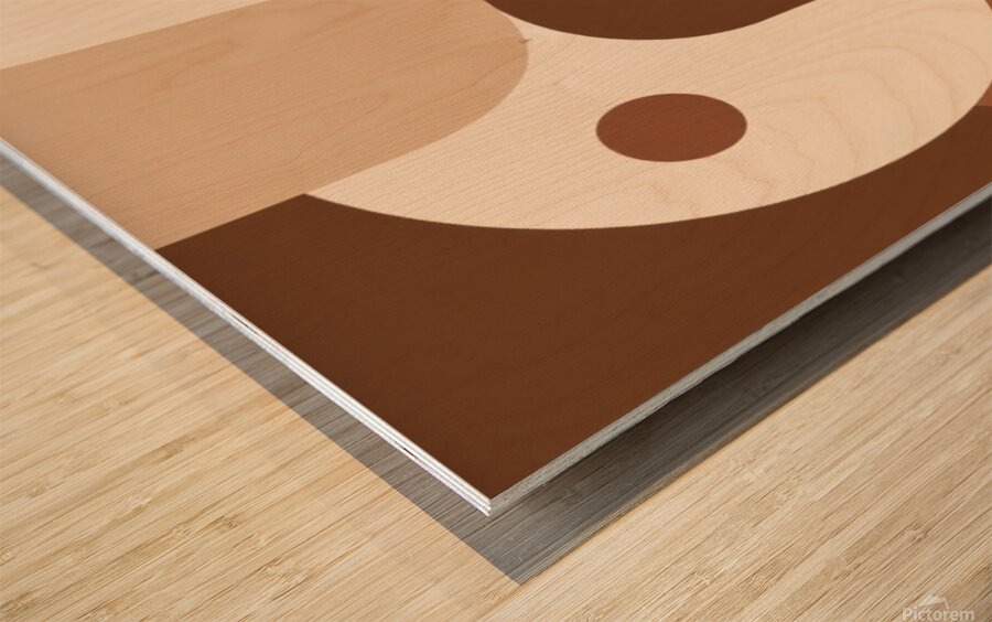 Modern flat design dictates this abstract paintin Wood print