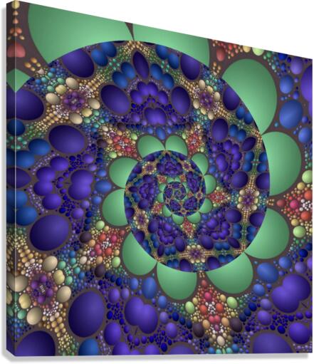 Mosaic Penta-Spiral Abstract with 3D Spherical Shapes ~ 10.10.22.5 Canvas Print