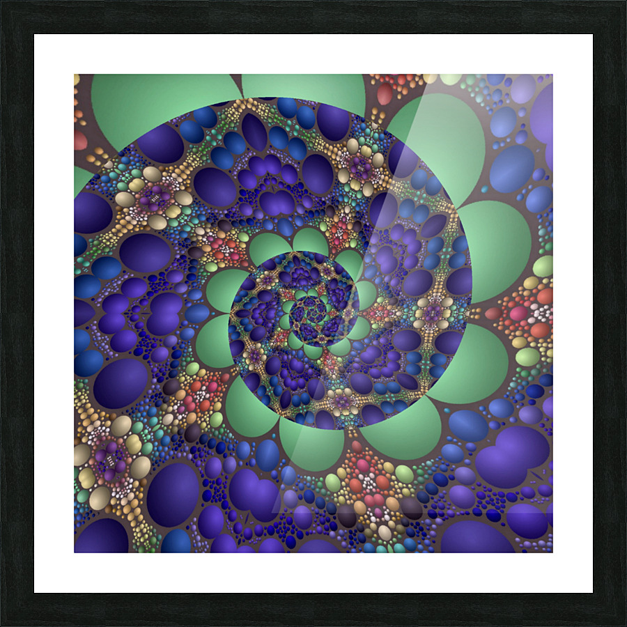 Mosaic Penta-Spiral Abstract with 3D Spherical Shapes ~ 10.10.22.5 Picture Frame print