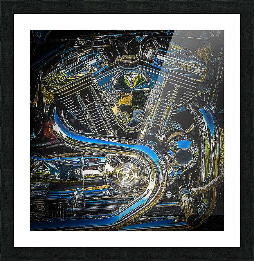 Reflective Harley Picture Frame print