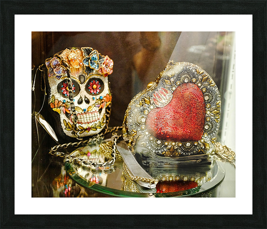 Skull & Heart Picture Frame print