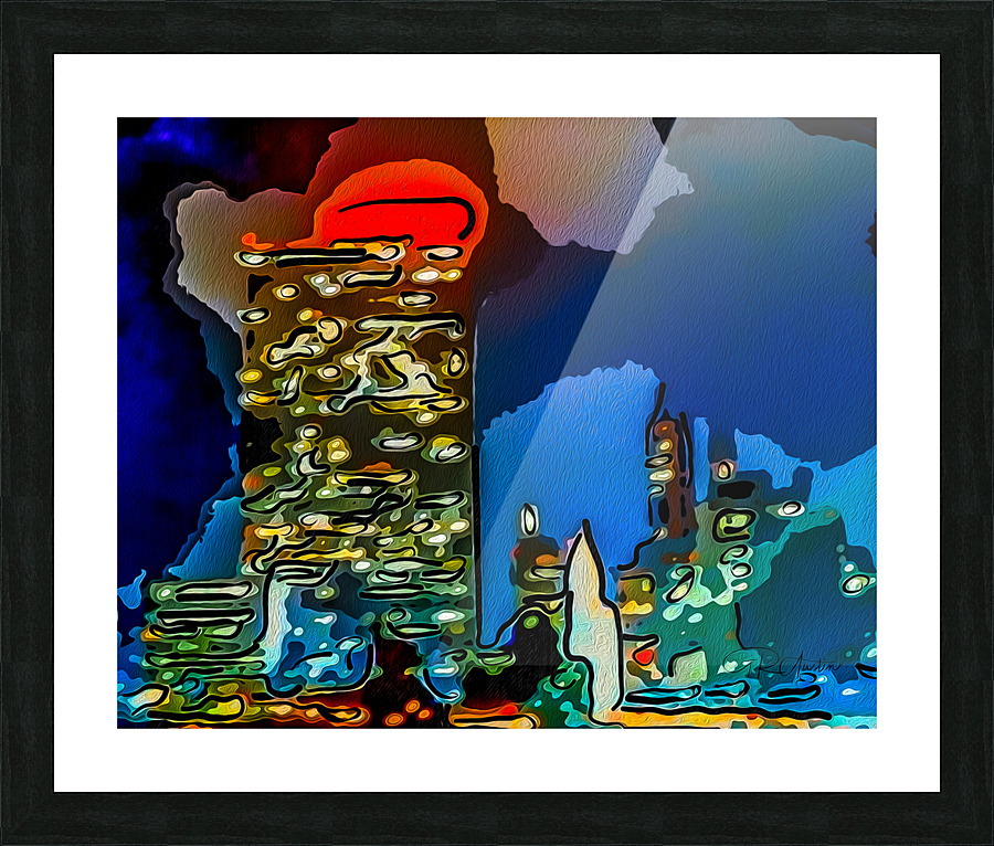 Chicago Nightime Picture Frame print