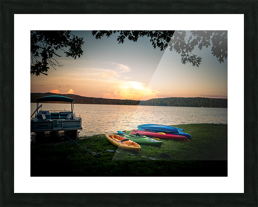 Kayak Sunset Picture Frame print