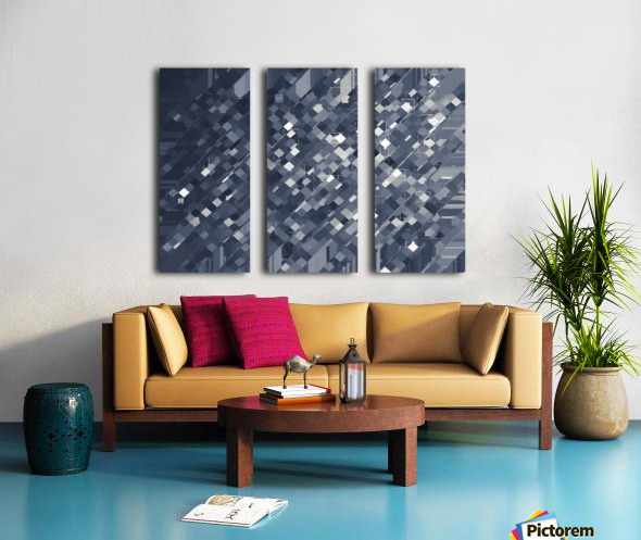 geometric square pixel pattern abstract background in black and white ...
