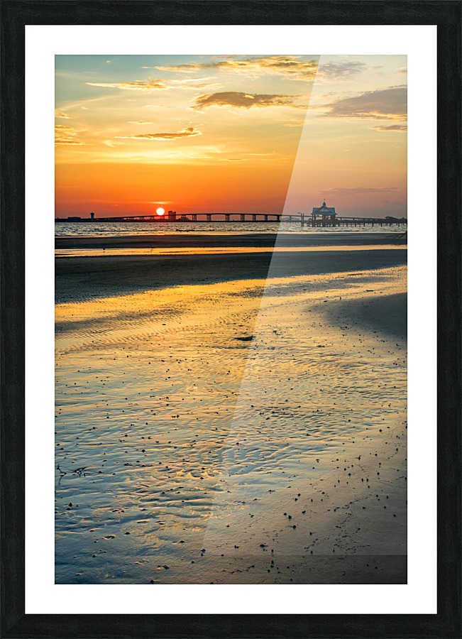 Low Tide Beach Sunset Picture Frame print
