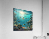 Showcase a vast underwater landscape teeming with various fish Acrylic Print