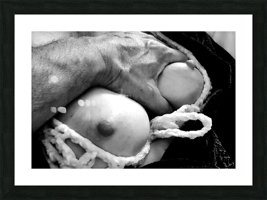 Nude Breasts - Left Hand Hold Left Breast Picture Frame print