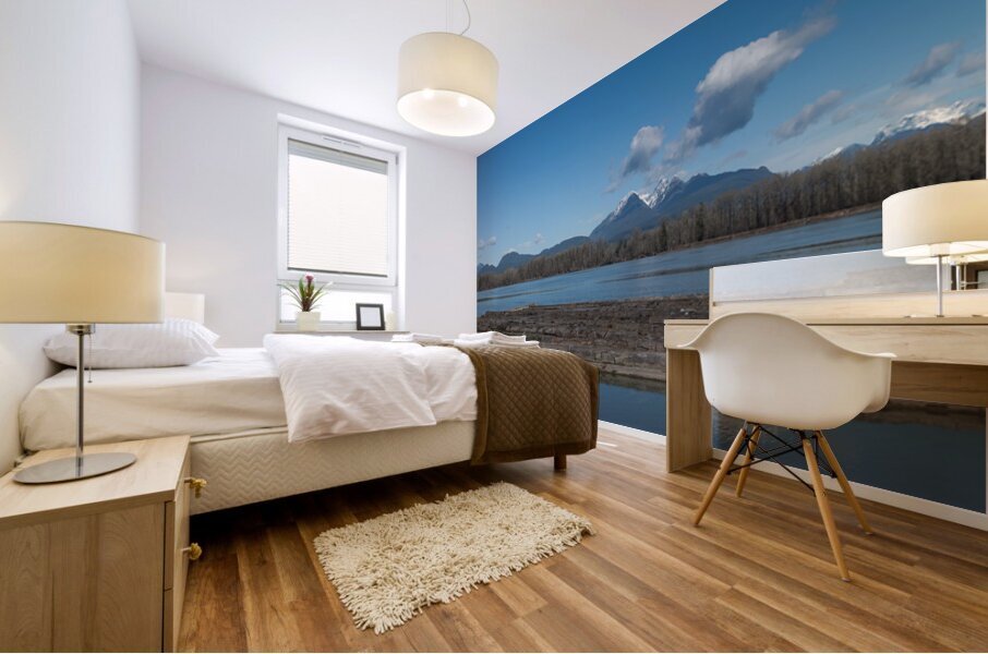 Golder Ears Mountains from brae Island Mural print