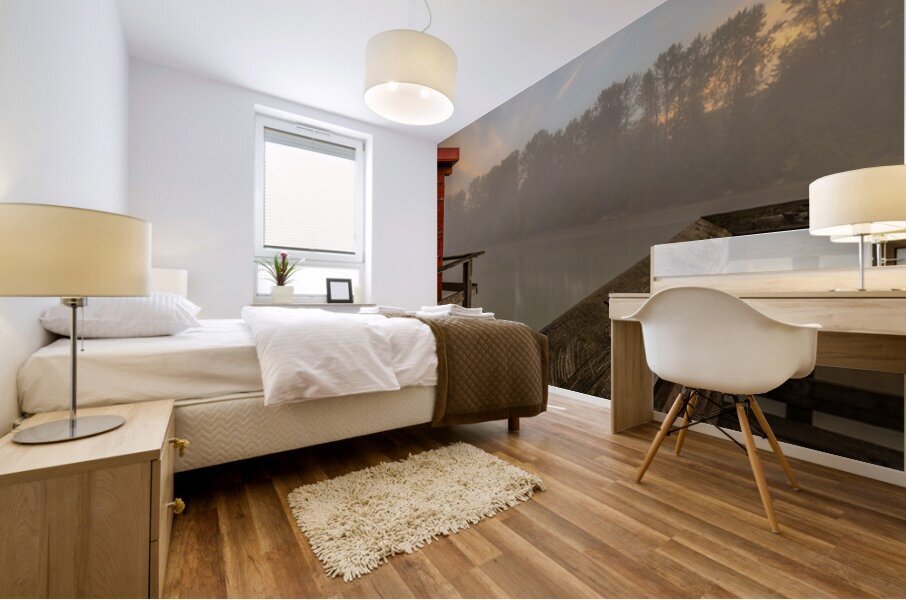 Fort Langley British Columbia Fog Impression murale