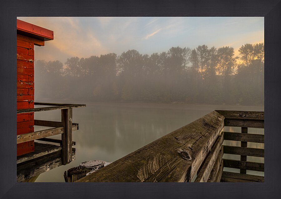 Fort Langley British Columbia Fog Impression et Cadre photo