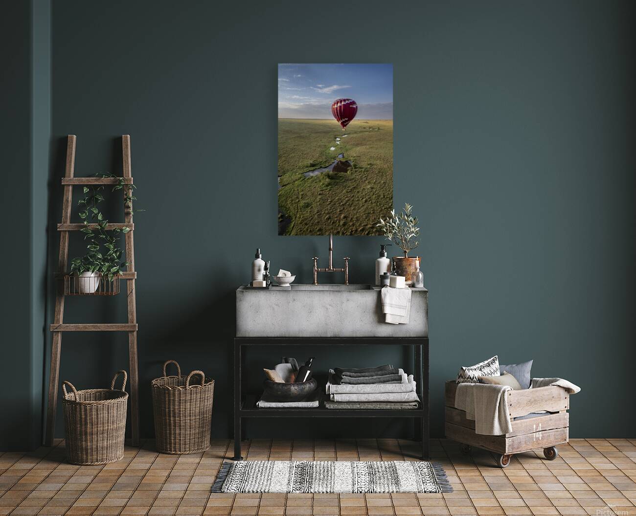  Hot air balloon Masai Mara Valley Africa Reproduction