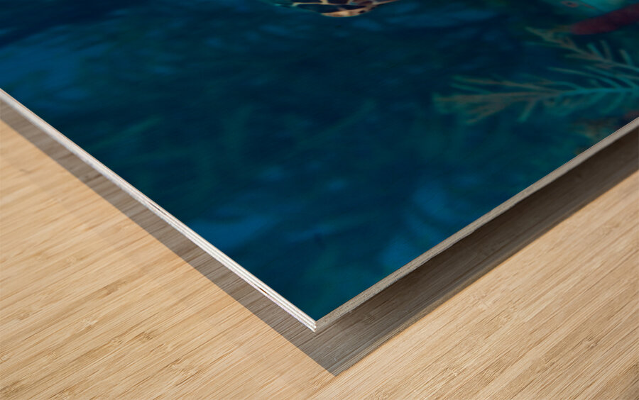 Hawksbilled turtle  Wood print