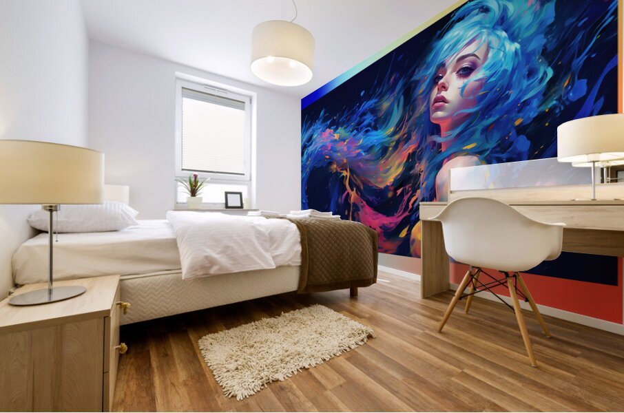 Young Lady Blue 1 Mural print