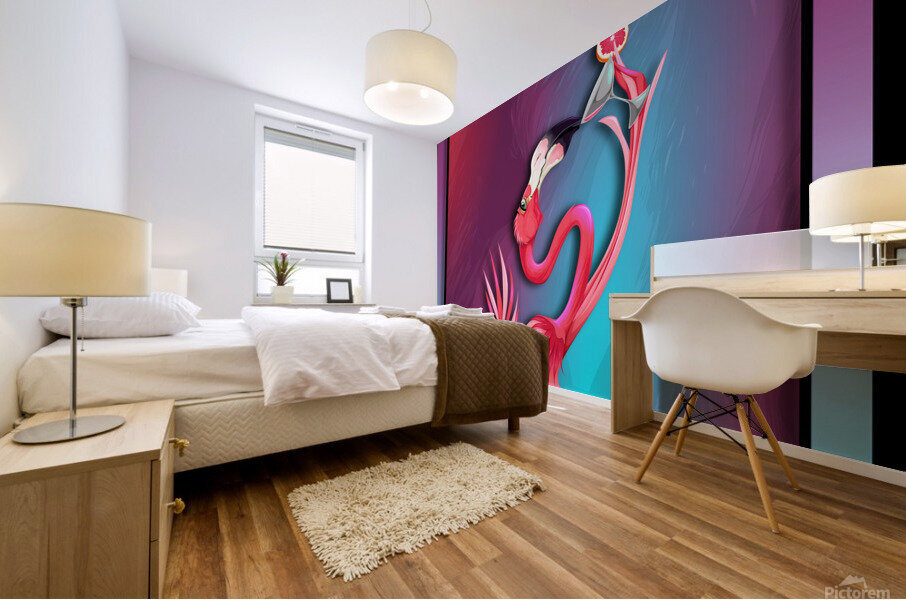 Flamingo Fun Mural print