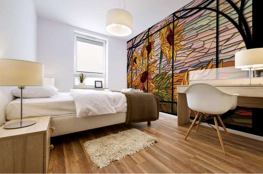 Sunflower Glass Mural print