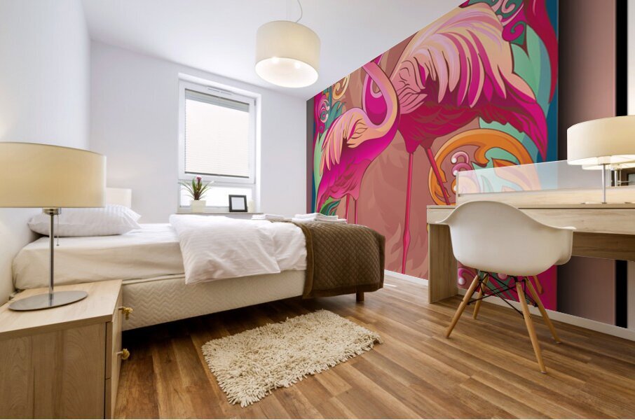 Flamingo PoP Art Mural print