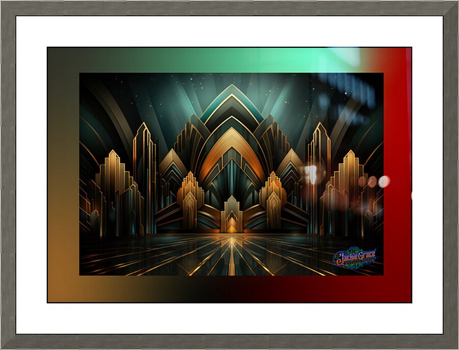 Emerald City Art Deco  Picture Frame print