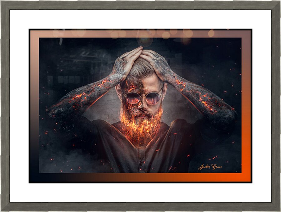 Burning Man Portrait 1 Picture Frame print