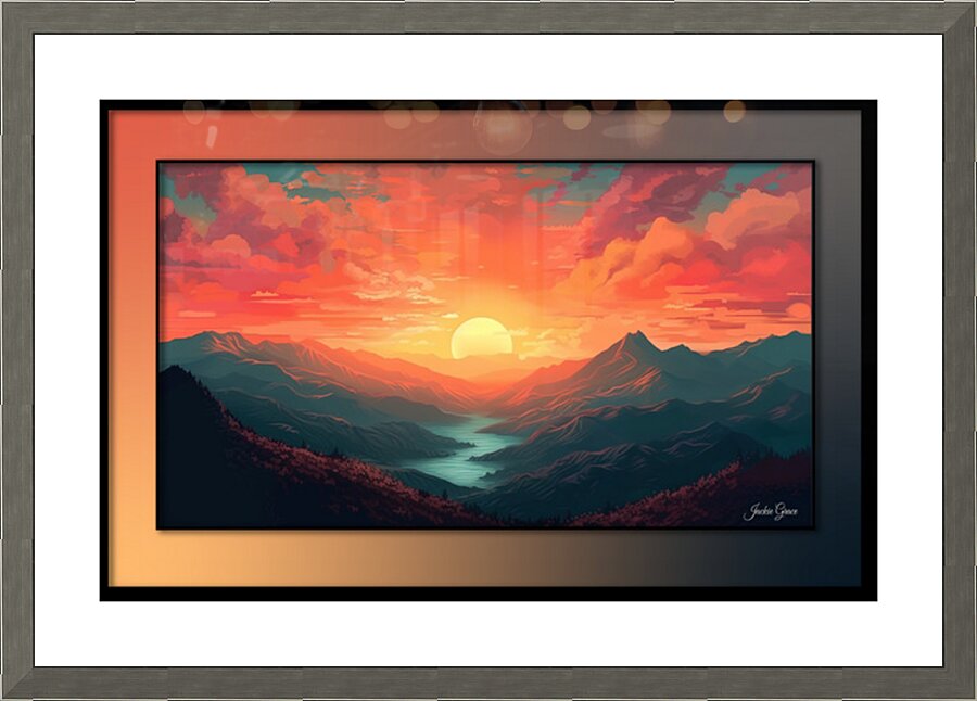 Sunset River Impression et Cadre photo