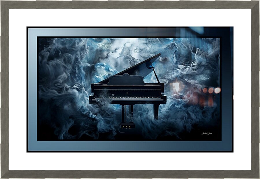 Piano In The Mist Picture Frame print
