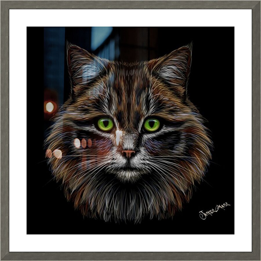 CAT Portrait Picture Frame print