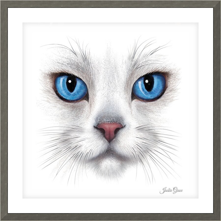 Pure White Kitty Picture Frame print