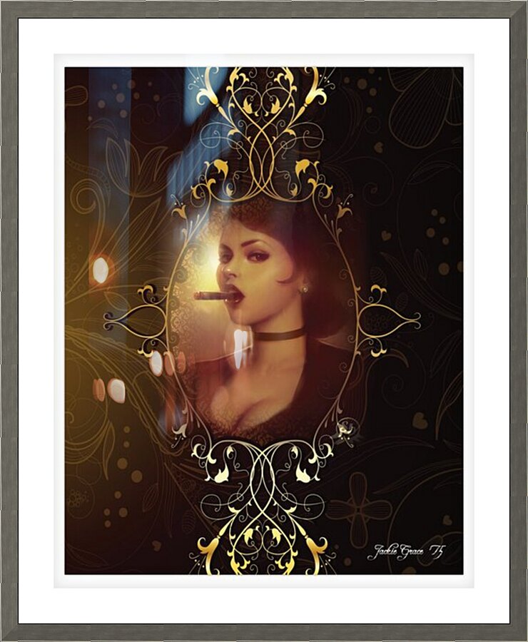 Jackies Cigar Girl  Picture Frame print