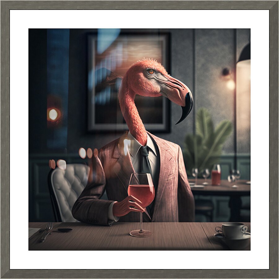 Flamingo  Gentleman  Picture Frame print