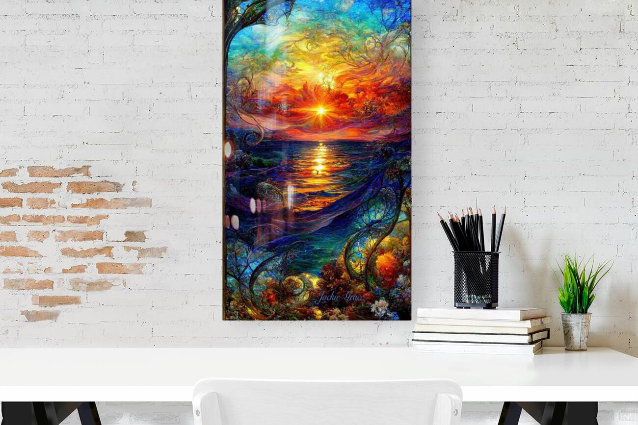 Sunset on the Ocean Blue Reproduction