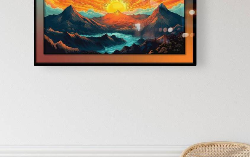 Sunset River Cartoon Reproduction