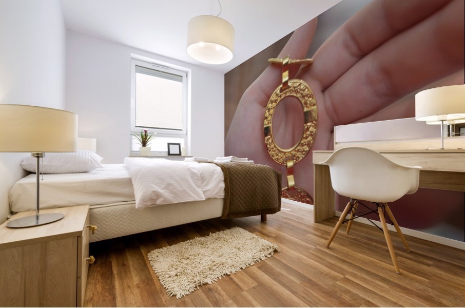 Golden necklace Mural print