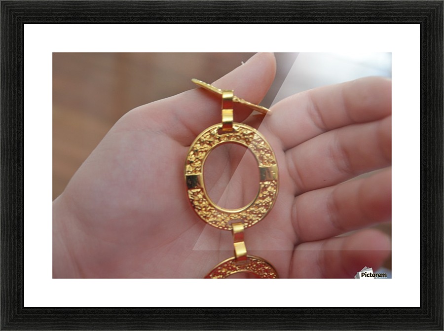 Golden necklace Picture Frame print