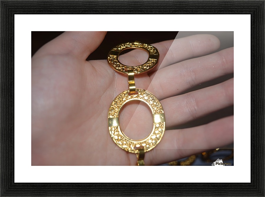 Golden necklace Picture Frame print