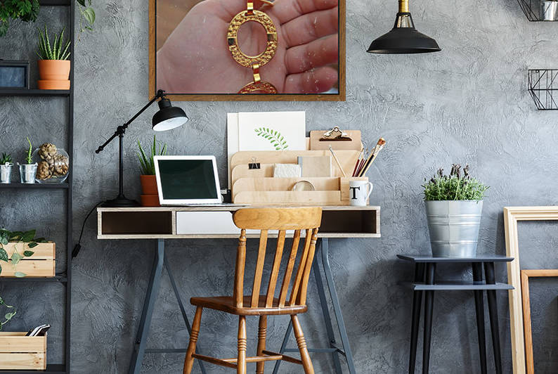 Golden necklace by Cassandra Lewis