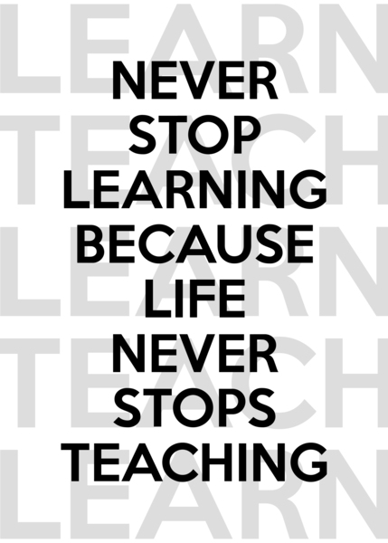 never stop learning white Digital Download