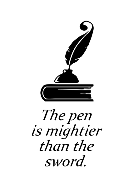 the pen is mightier than the sword white Digital Download