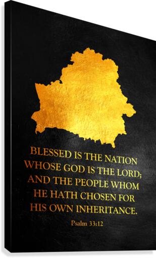 Belarus Gold Map Wall Art Canvas Print